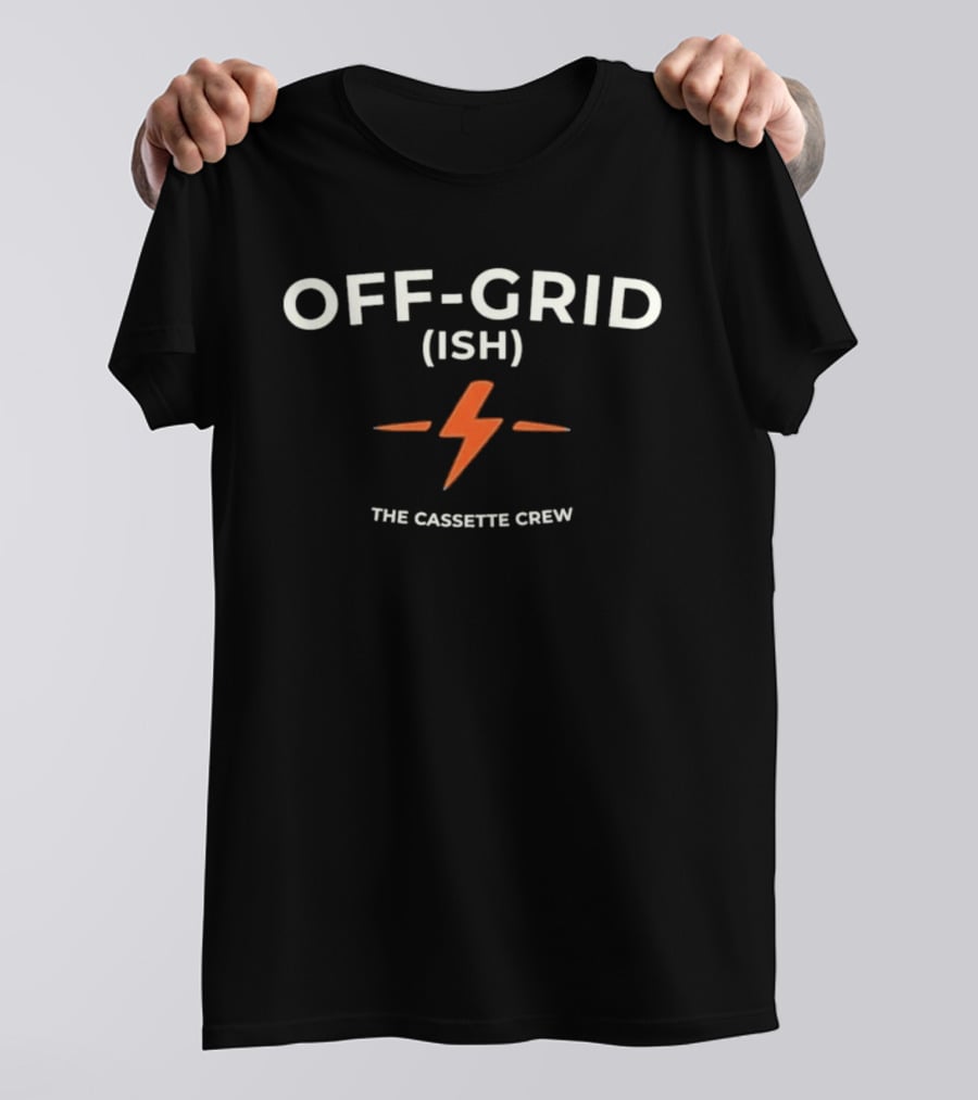 The Cassette Crew Off Grid Ish Electric Bolt T-Shirt