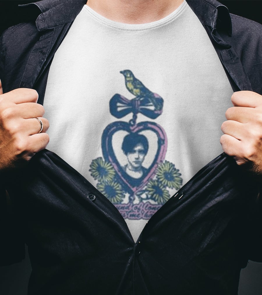 Bright Eyes Yellow Bird Heart Pendant Sound Of Loneliness Makes Me Happier T-Shirt
