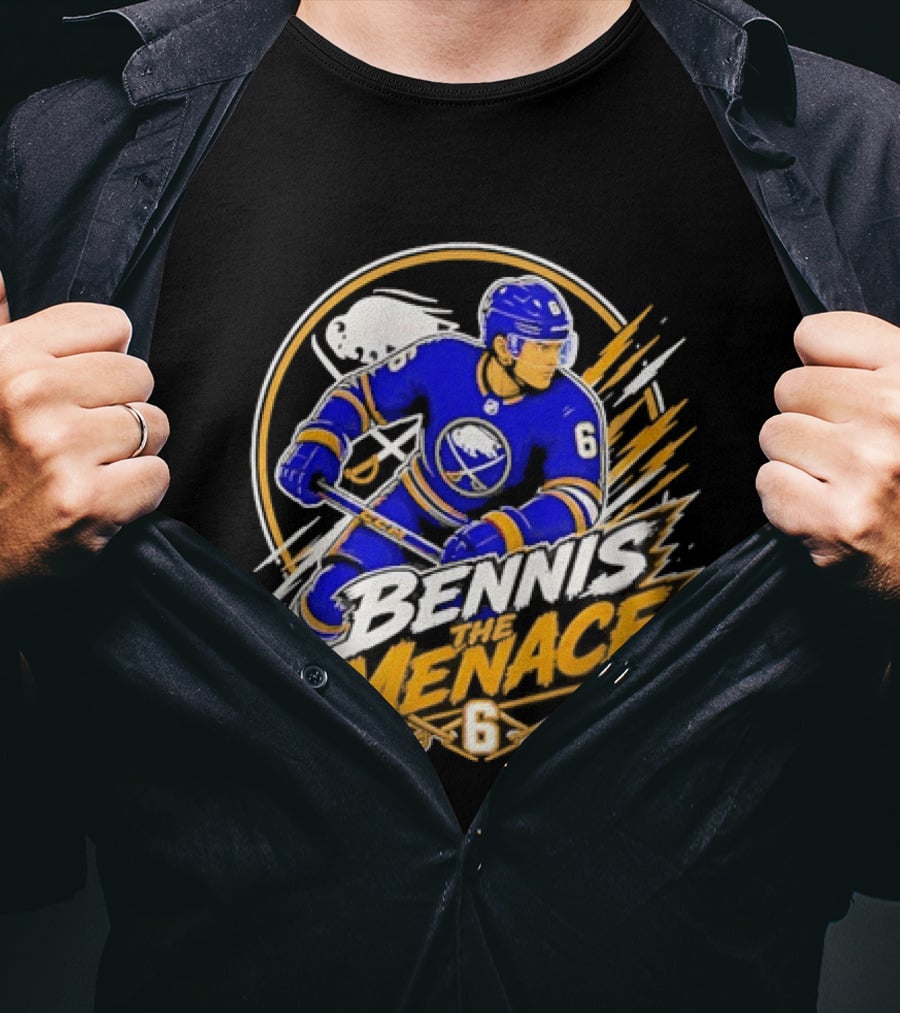 Zach Benson Buffalo Sabres Bennis Menace 6 Hockey Player T-Shirt