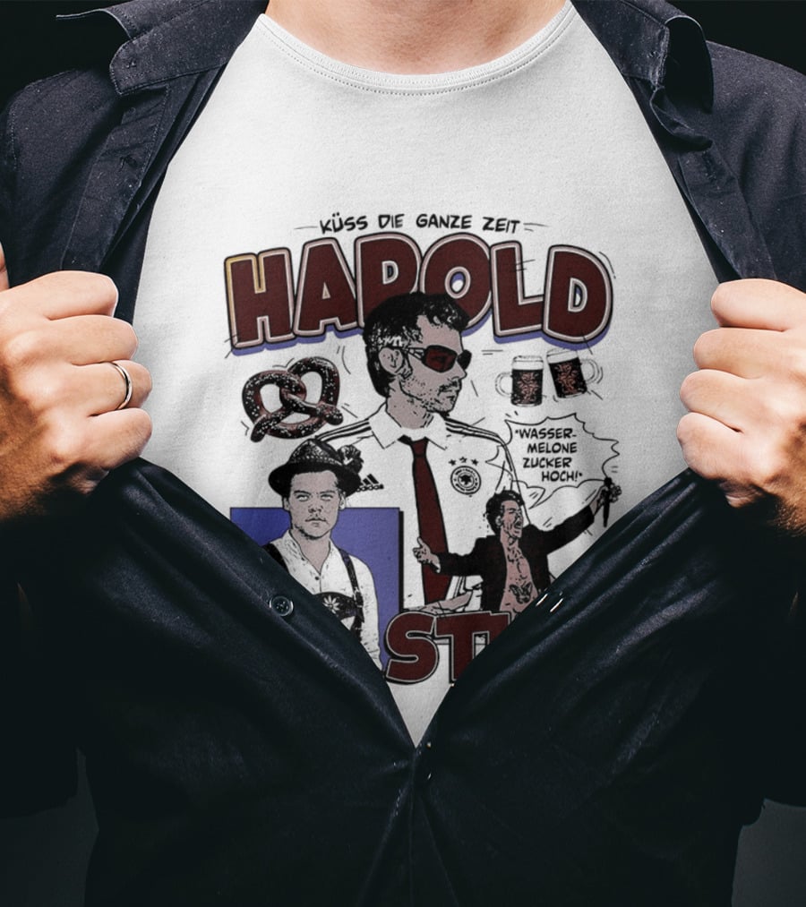 Harold Stile Oktoberfest Pretzel Beer Traditional Outfit T-Shirt