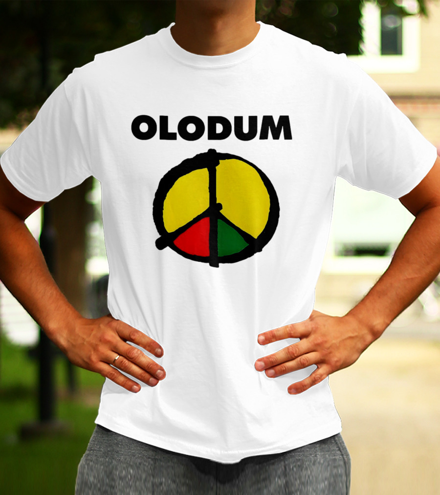 Michael Olodum Peace Symbol Red Yellow Green T-Shirt
