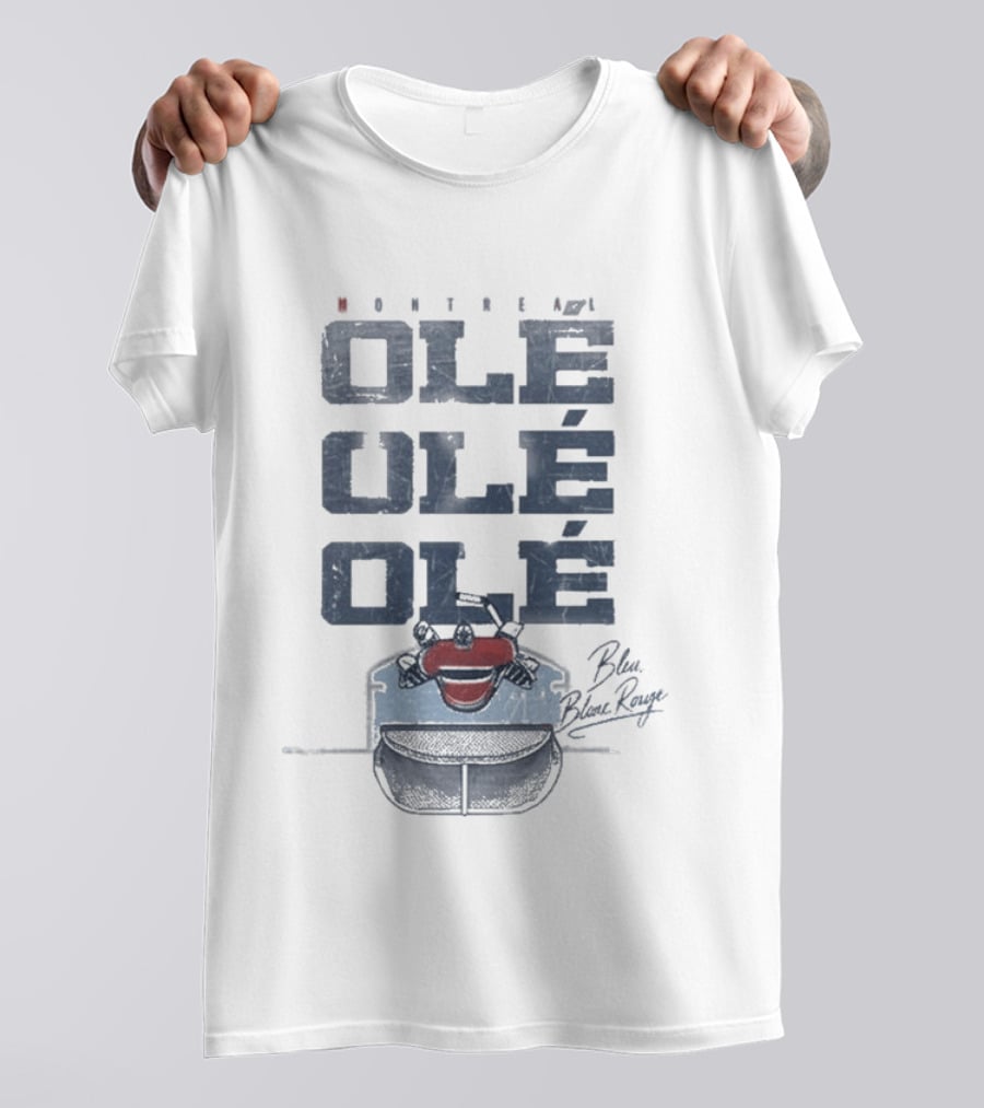 Montreal Canadiens Ole Ole Ole Bleu Blanc Rouge Hockey T-Shirt