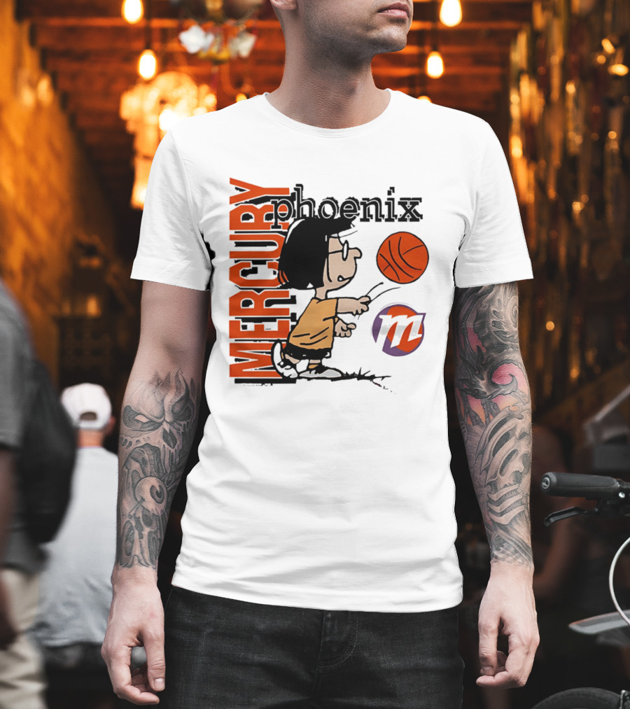 Phoenix Mercury WNBA Peanuts Marcie Basketball Collaboration T-Shirt