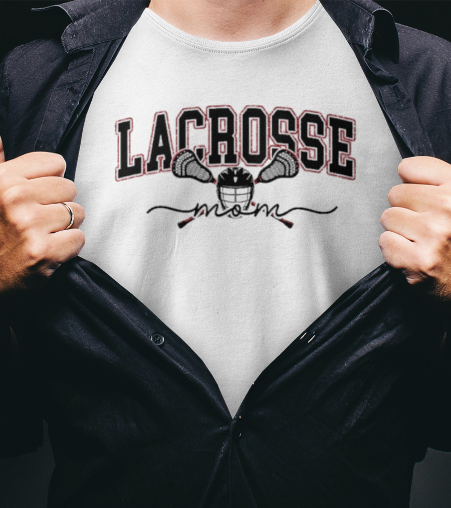 Lacrosse Mom Helmet And Crossed Sticks T-Shirt