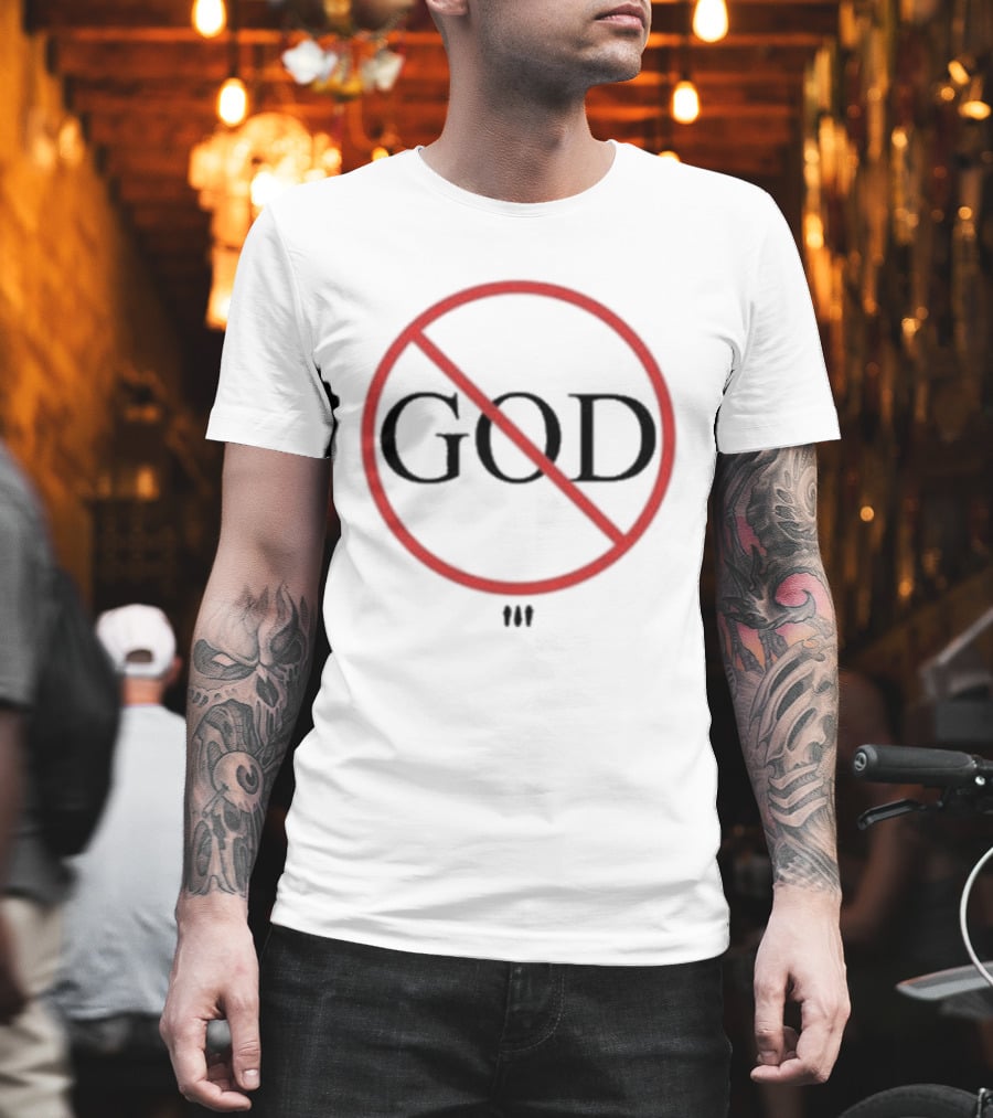 Show Me The Body No God Symbol Red Circle Slash Overlapping T-Shirt
