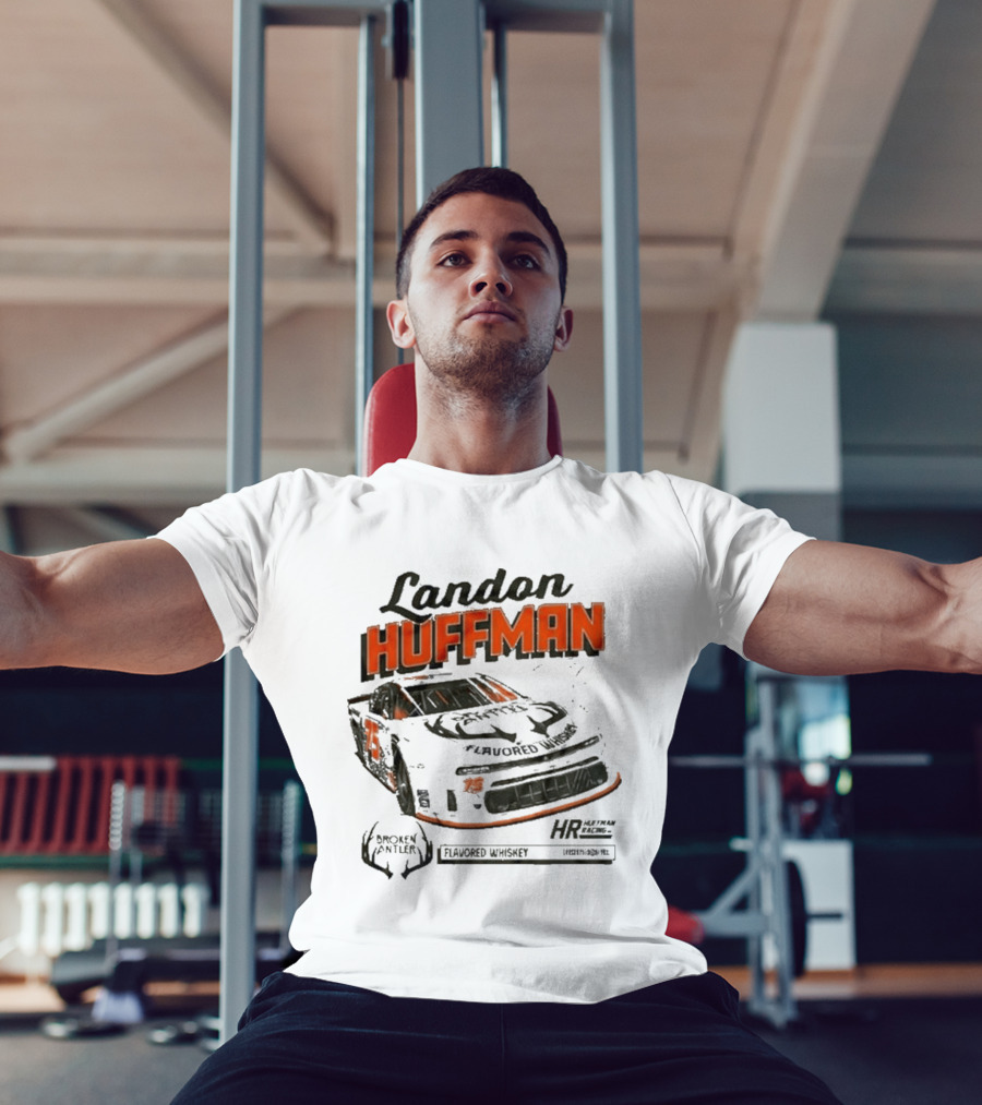 Landon Huffman 2026 Get Bucked Broken Antler Flavored Whiskey Racing Car T-Shirt
