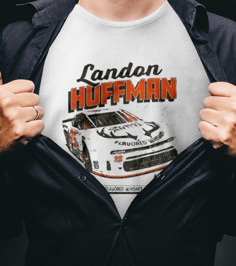 Landon Huffman 2026 Get Bucked Broken Antler Flavored Whiskey Racing Car T-Shirt
