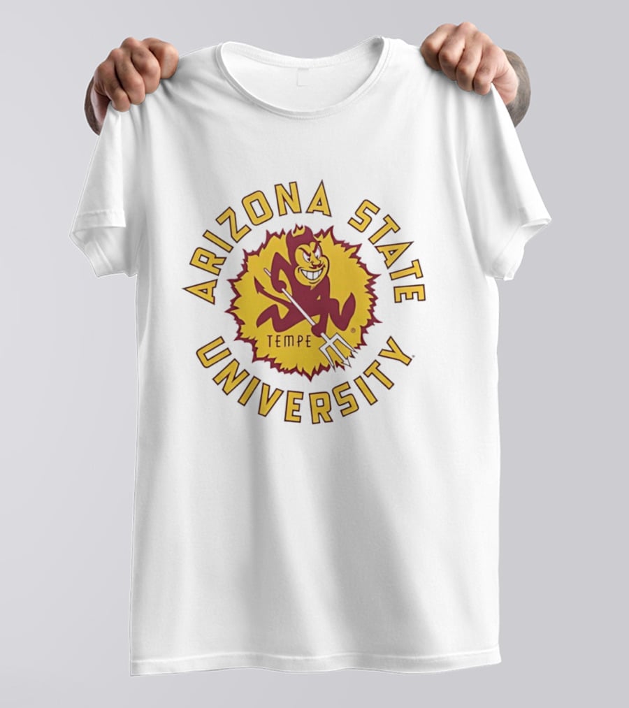 Arizona State University Sunburst Tempe Sparky Pitchfork T-Shirt