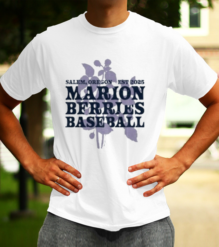 Salemo, Oregon Est 2023 Marion Berries Baseball T-Shirt