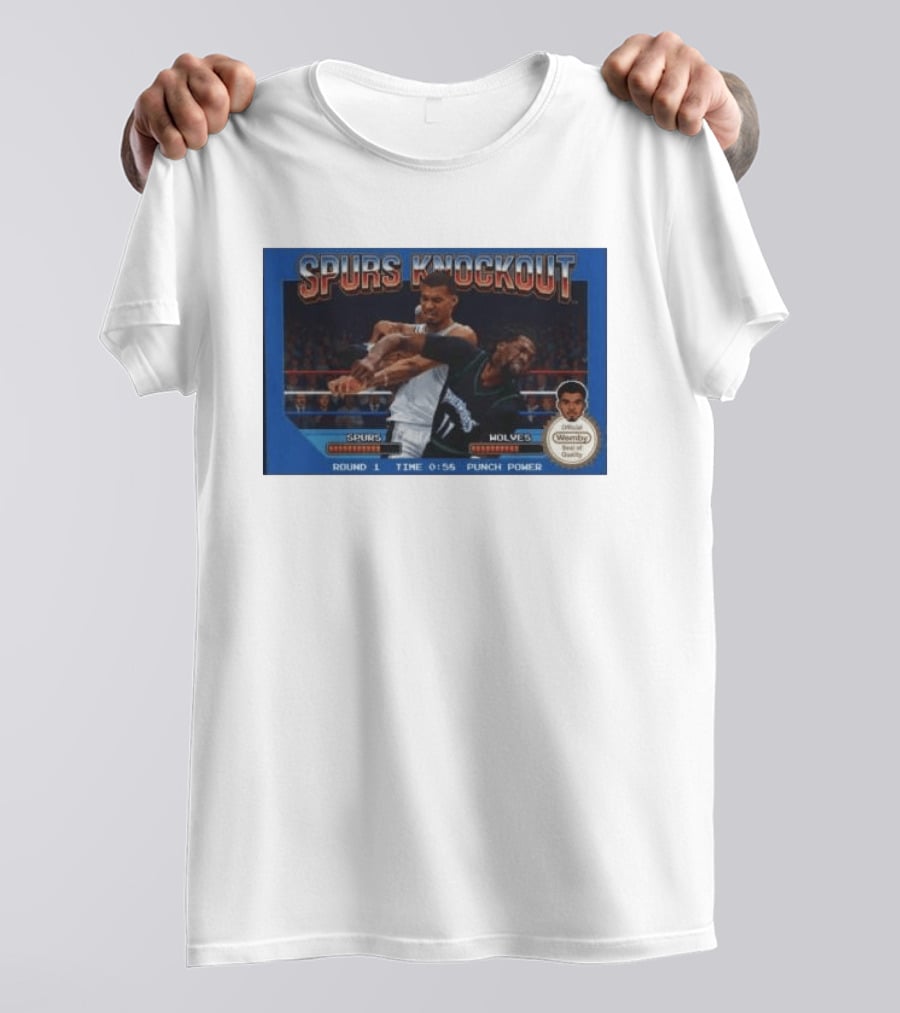 Original Spurs Knockout Official Wemby Spurs Vs Wolves Round 1 Time Punch Power T-Shirt