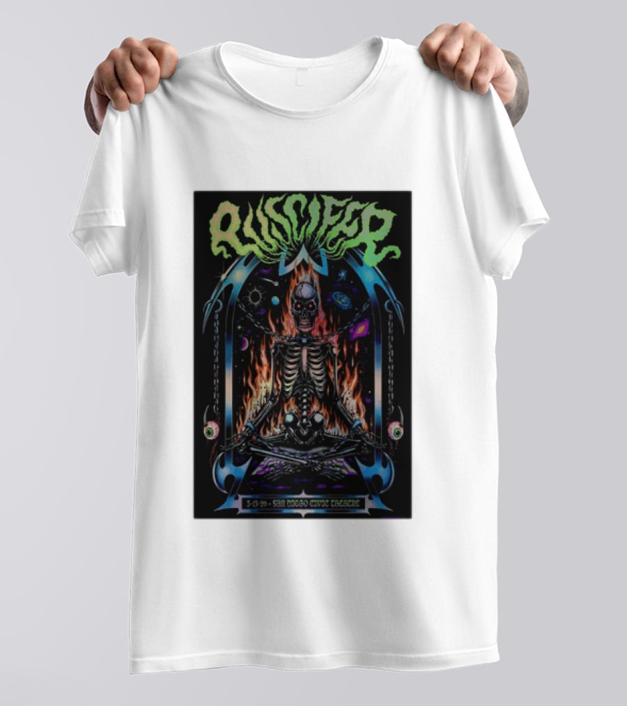Puscifer San Diego Civic Theatre May 13 2026 Skeleton Cosmic Fire T-Shirt