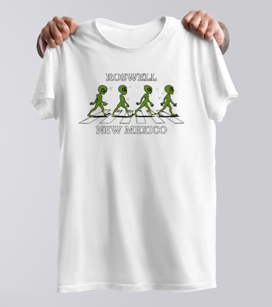 Roswell New Mexico Alien Crossing Abbey Road Beatles T-Shirt