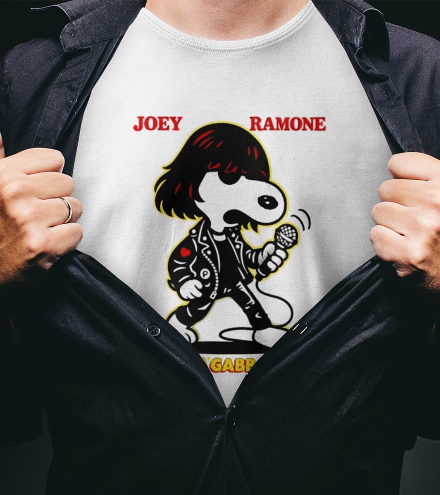 Snoopy Joey Ramone Gabba Gabba Hey Peanuts Crossover Iconic Collaboration T-Shirt