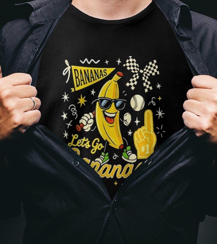 Bananas Let's Go Bananas 2026 With Sunglasses And Foam Finger #1 T-Shirt