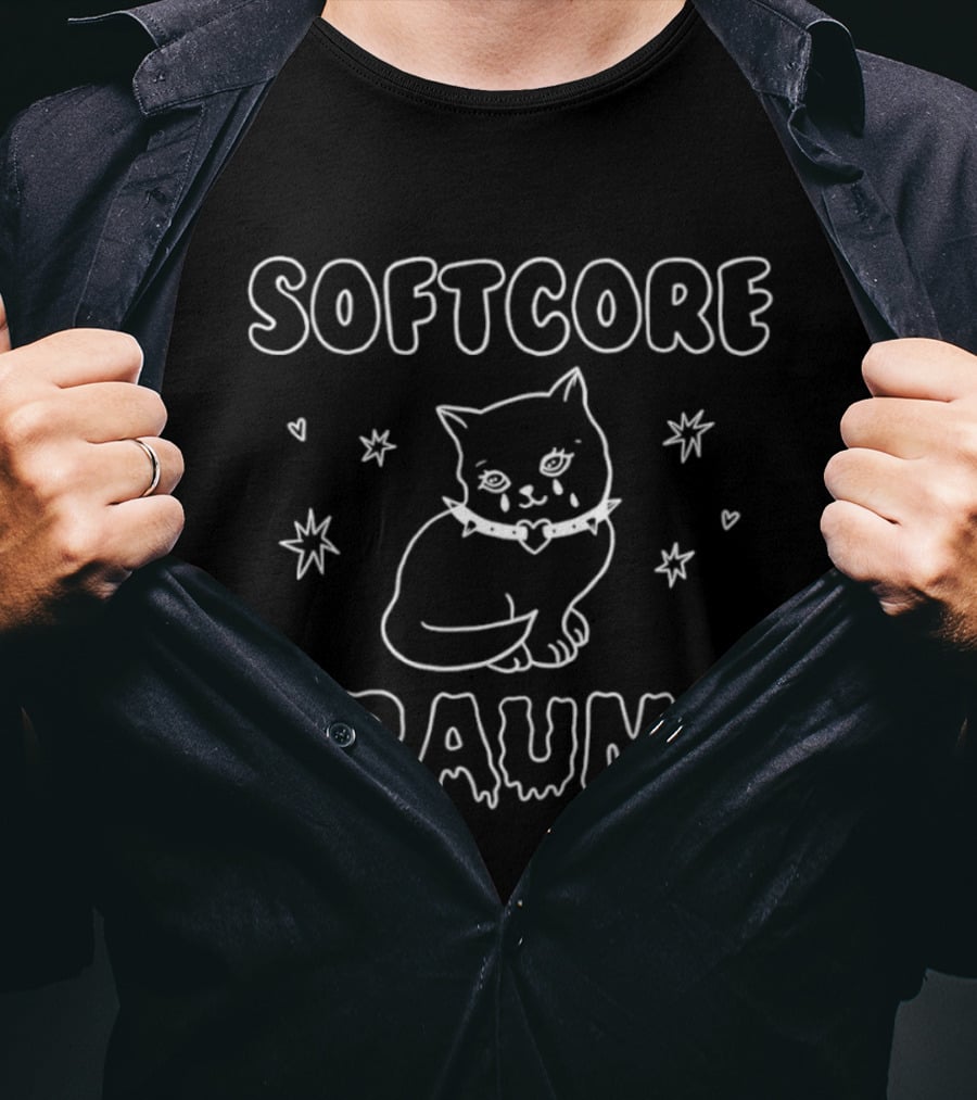 Softcore Trauma Cat With Stars T-Shirt
