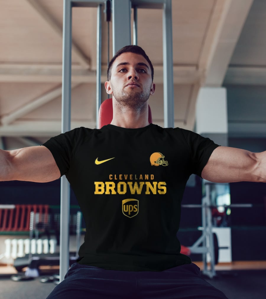 Cleveland Browns UPS Nike Football Helmet Brown And Proud T-Shirt