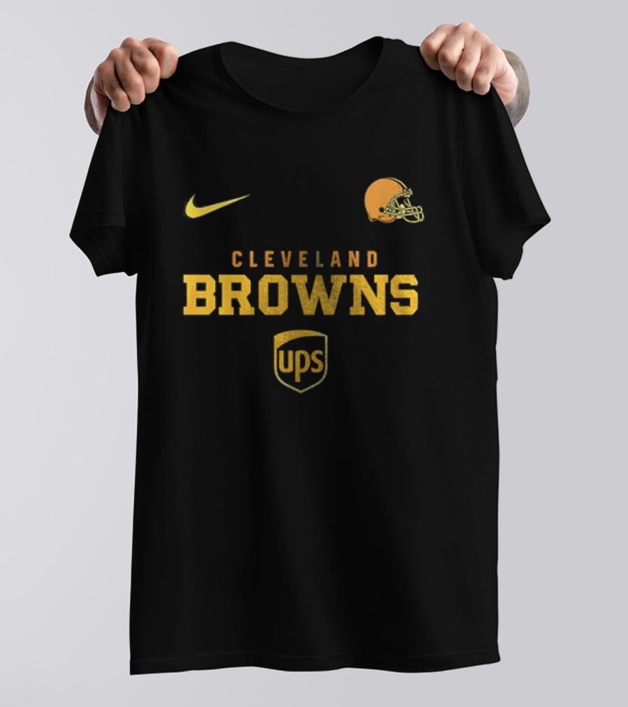 Cleveland Browns UPS Nike Football Helmet Brown And Proud T-Shirt