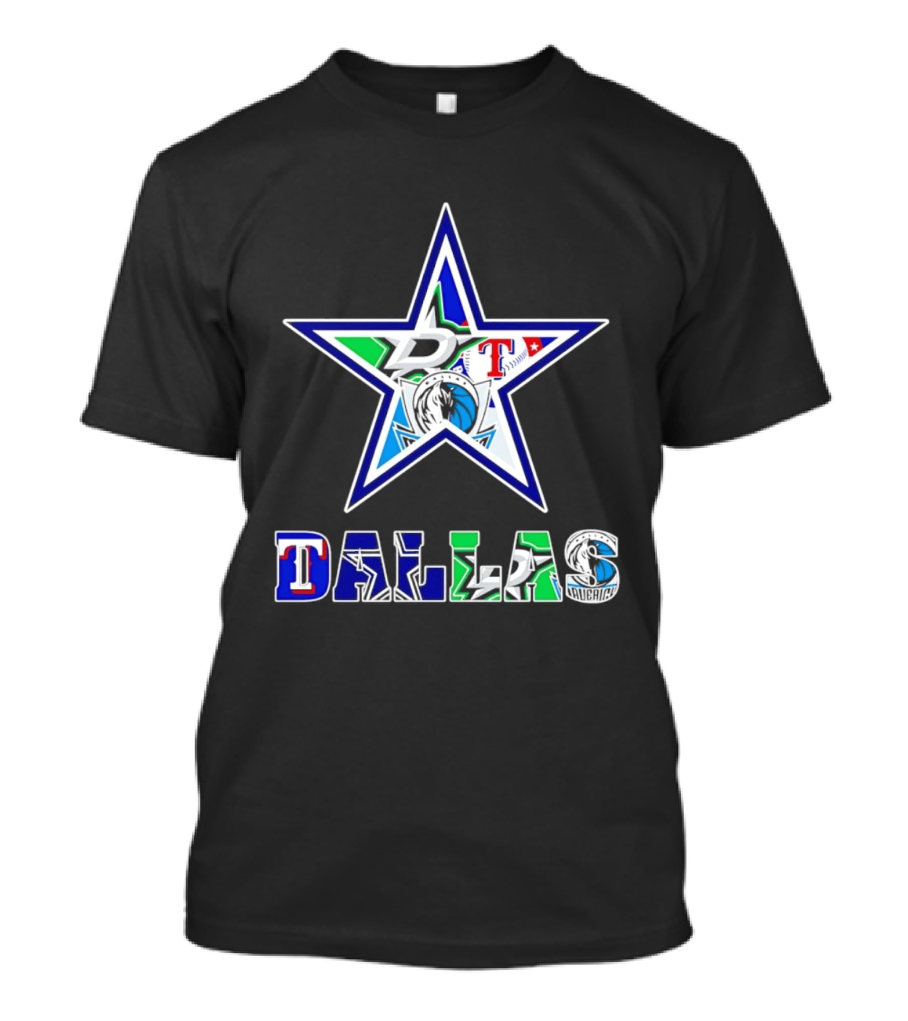 Dallas Cowboys Mavericks Stars Rangers Sports Team Star Mashup T-Shirt
