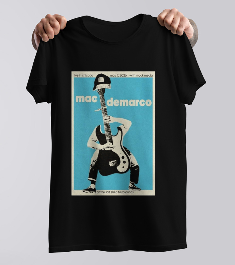 Mac Demarco Live In Chicago May 7 2026 At The Salt Shed Fairgrounds With Mock Media T-Shirt