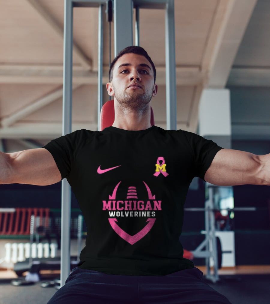 Michigan Wolverines Pink Out Real Fans Wear Pink Nike M T-Shirt