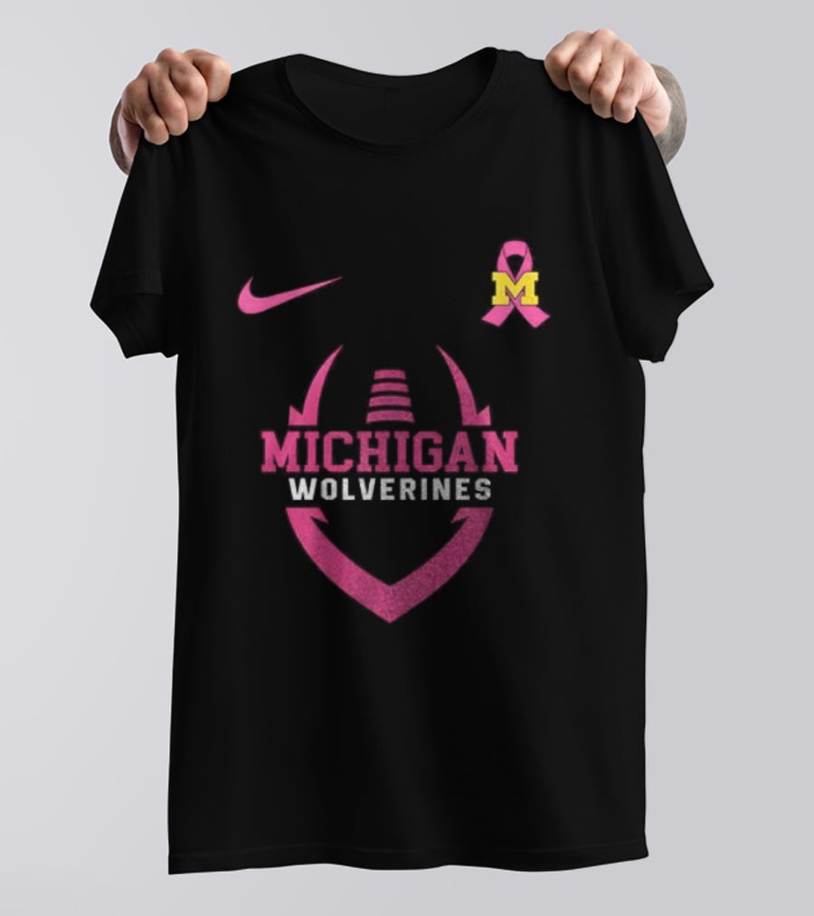 Michigan Wolverines Pink Out Real Fans Wear Pink Nike M T-Shirt