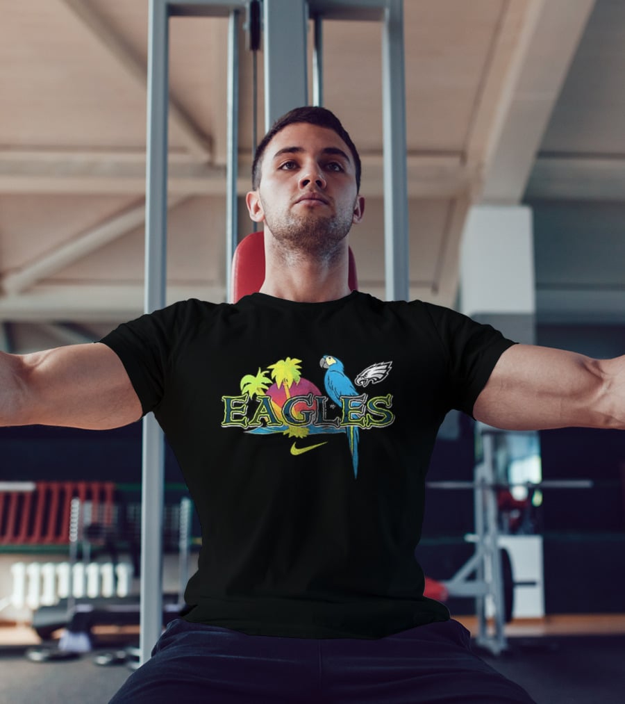 Philadelphia Eagles Parrot Tropical Vibes It's 5 O' Somewhere T-Shirt