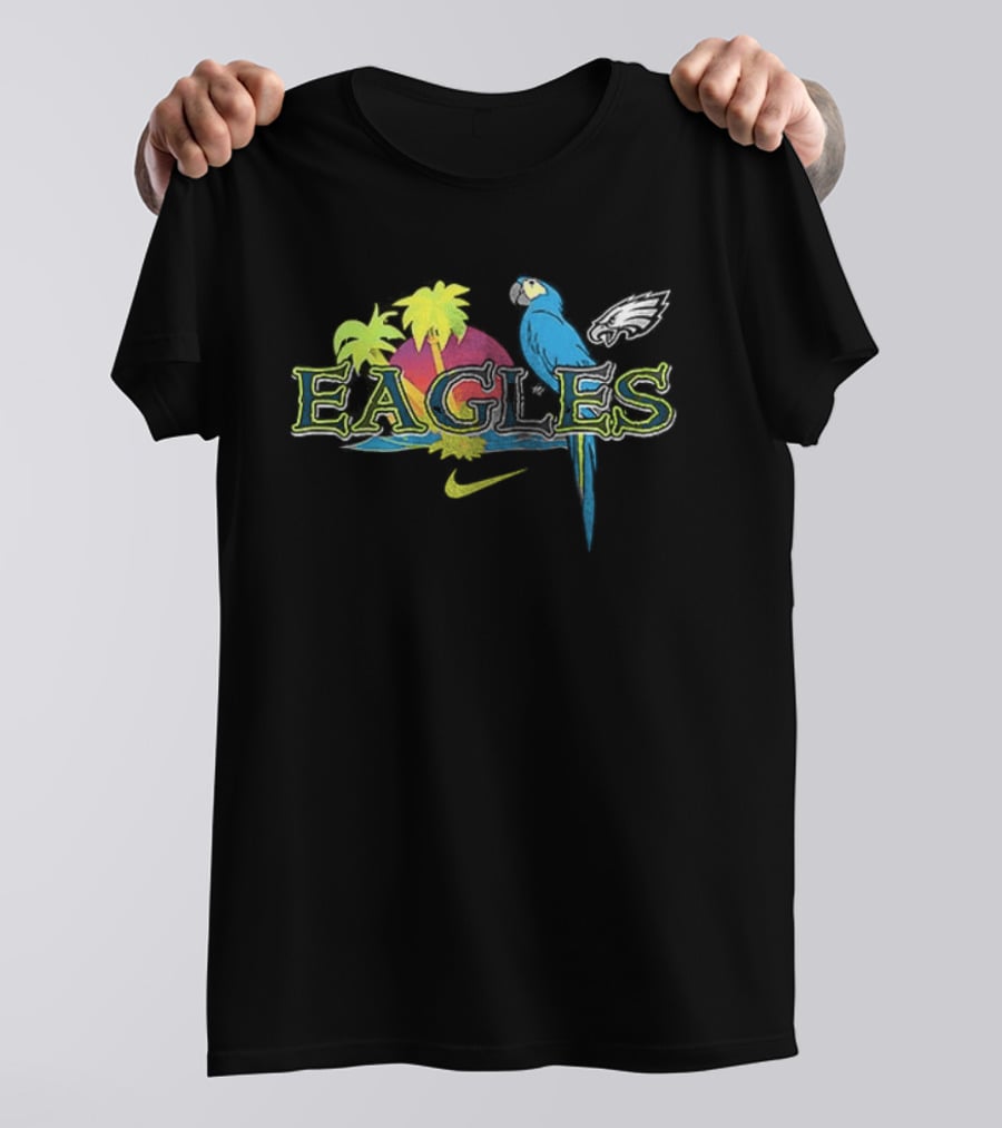 Philadelphia Eagles Parrot Tropical Vibes It's 5 O' Somewhere T-Shirt