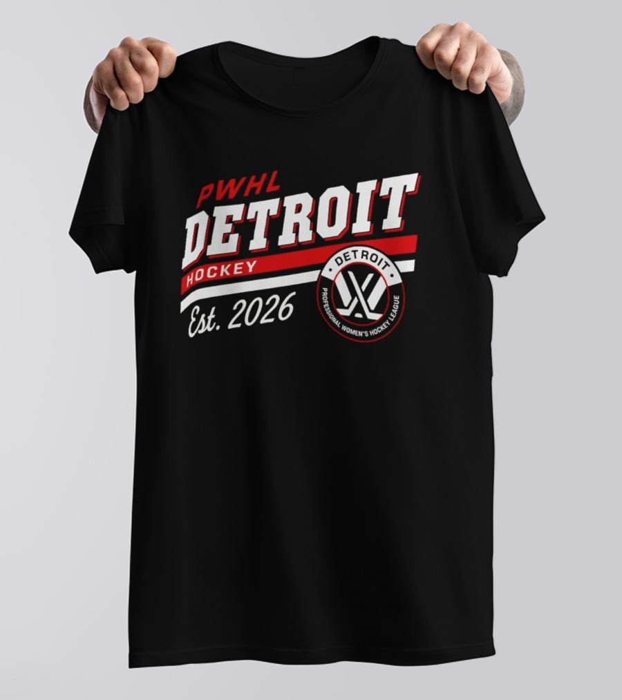 PWHL Detroit Hockey Est 2026 Professional Women's Hockey League T-Shirt