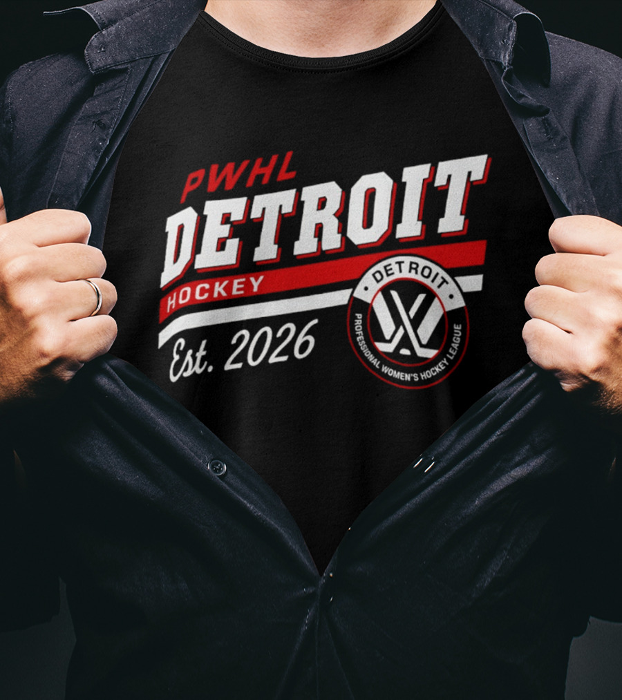 PWHL Detroit Hockey Est 2026 Professional Women's Hockey League T-Shirt