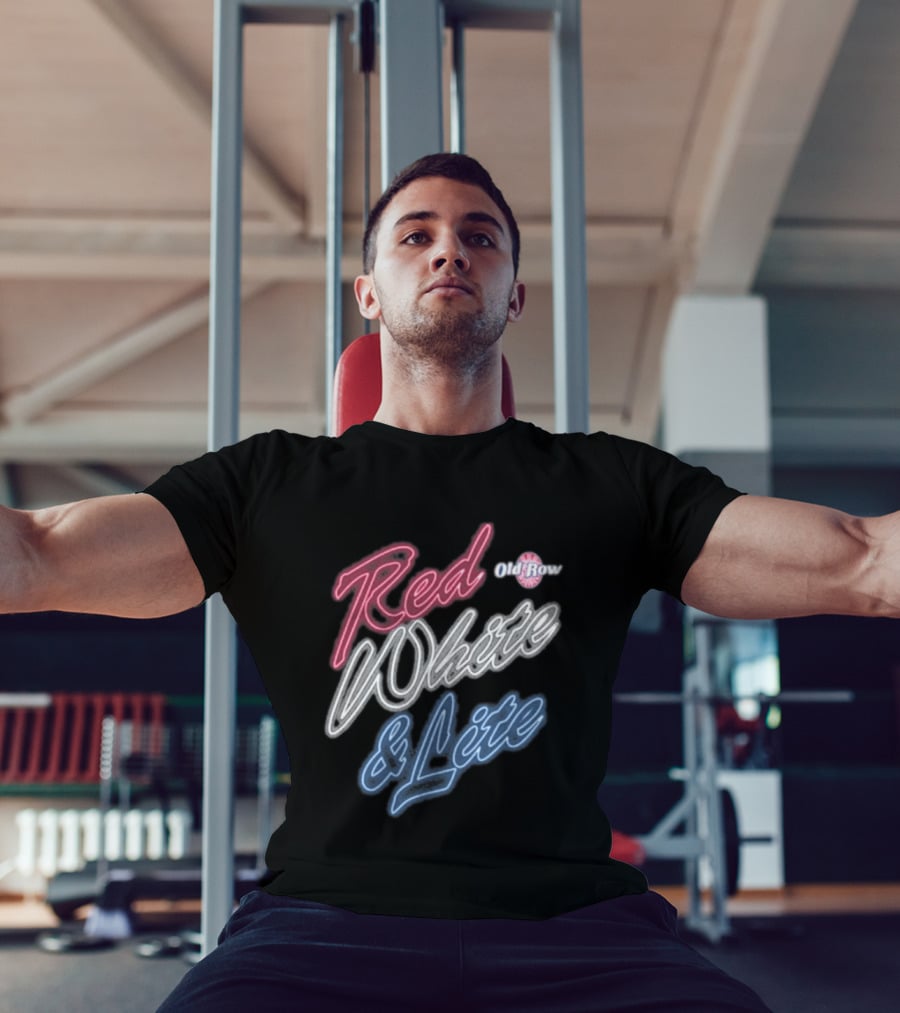 Red White & Lite Old Row Neon T-Shirt