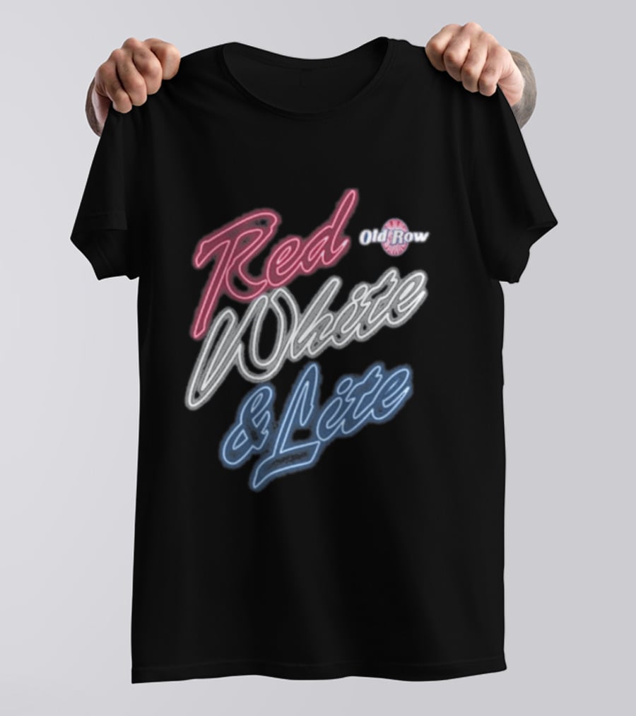 Red White & Lite Old Row Neon T-Shirt