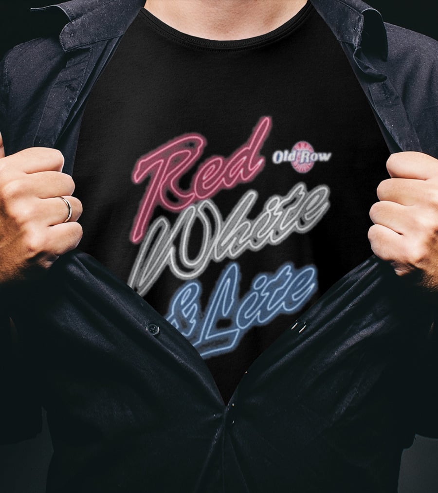 Red White & Lite Old Row Neon T-Shirt