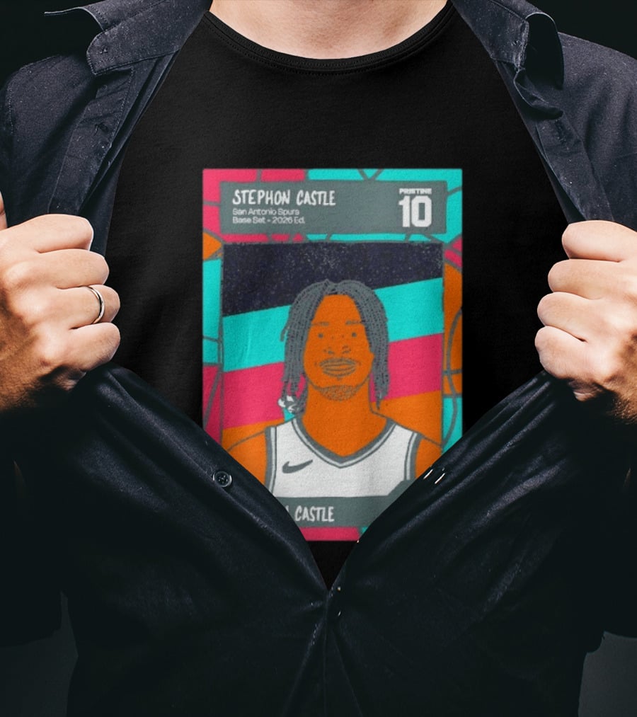 Stephon Castle Pristine 10 San Antonio Spurs Base Set Edition 2026 T-Shirt