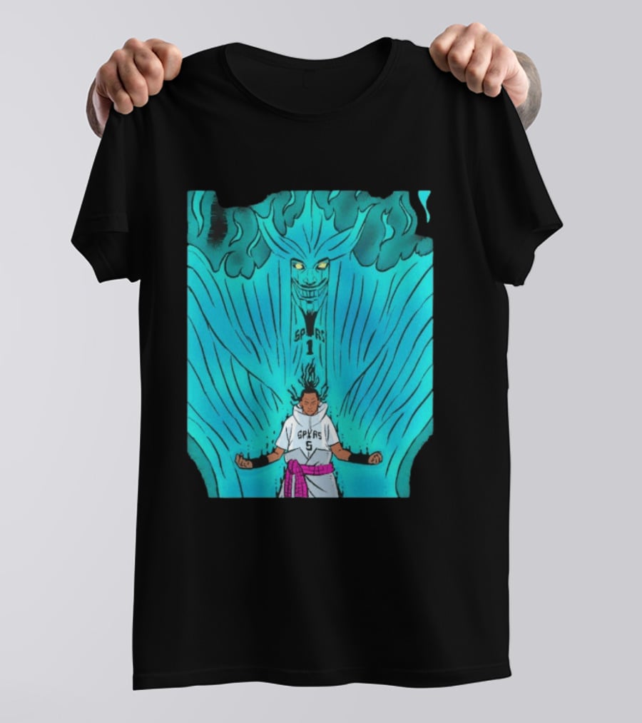 Victor Wembanyama Sasuke Susanoo Spurs Basketball Anime T-Shirt