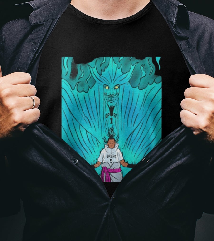 Victor Wembanyama Sasuke Susanoo Spurs Basketball Anime T-Shirt