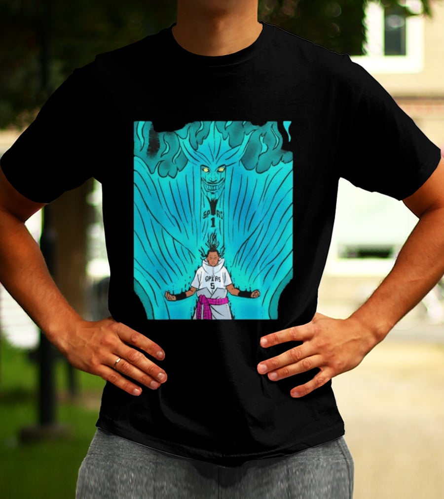 Victor Wembanyama Sasuke Susanoo Spurs Basketball Anime T-Shirt