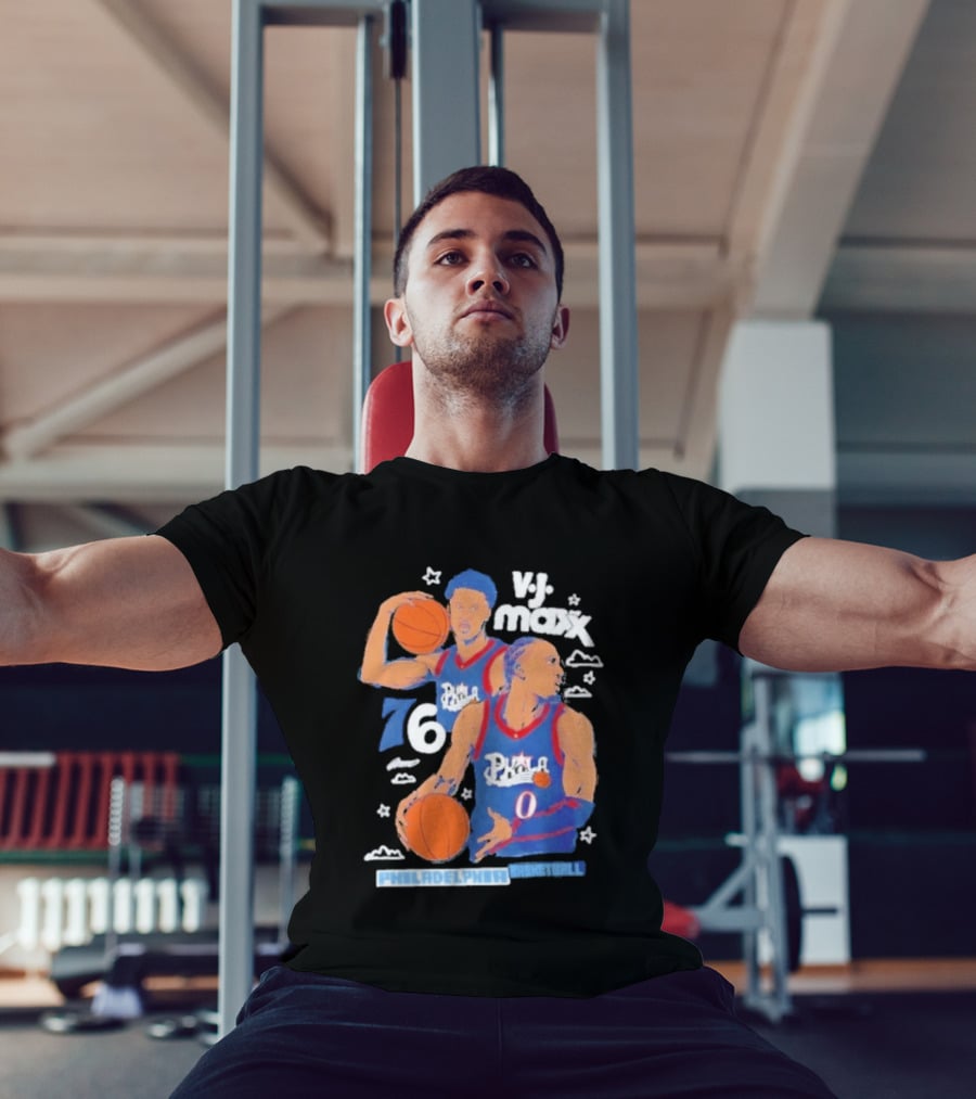 Vj Maxx Philadelphia 76ers Basketball Cartoon Nba 2026 T-Shirt