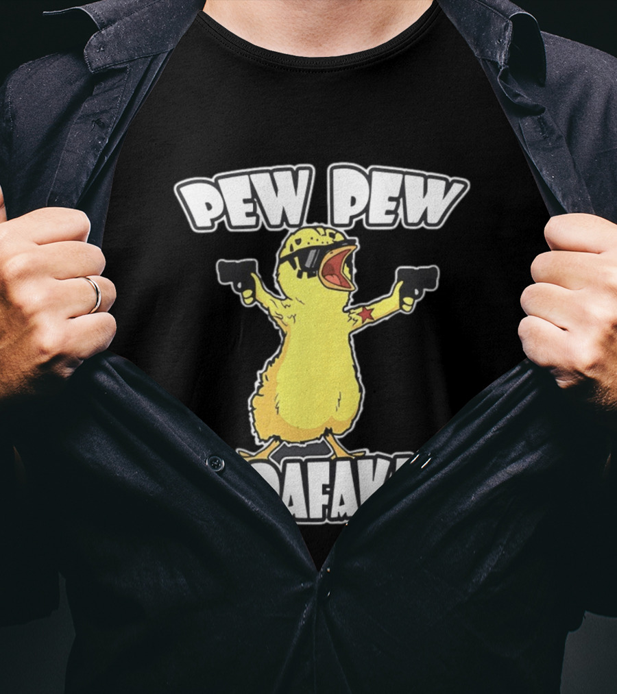 Pew Pew Madafakas Yellow Duck With Pistols T-Shirt