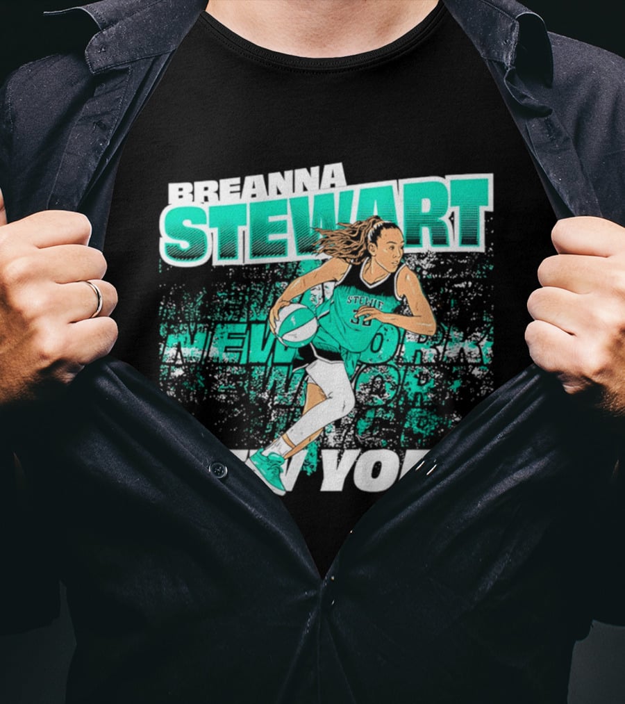 Breanna Stewart New York Basketball Player Action T-Shirt