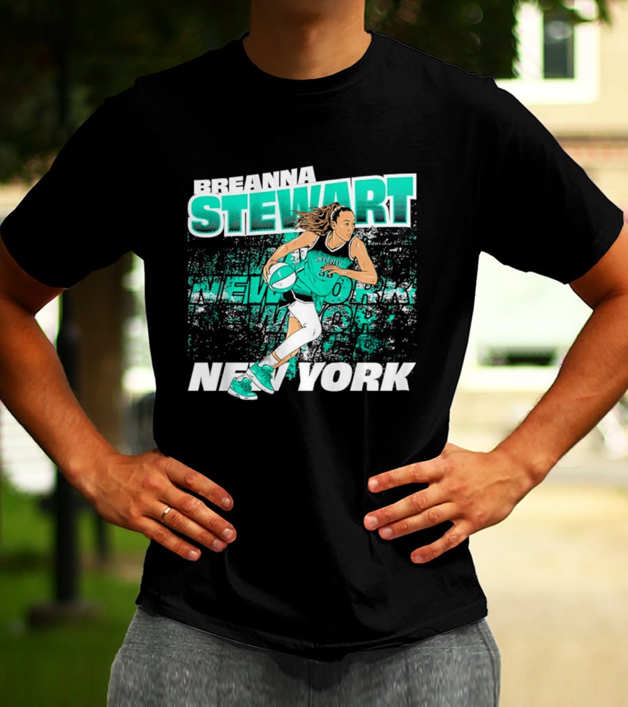 Breanna Stewart New York Basketball Player Action T-Shirt