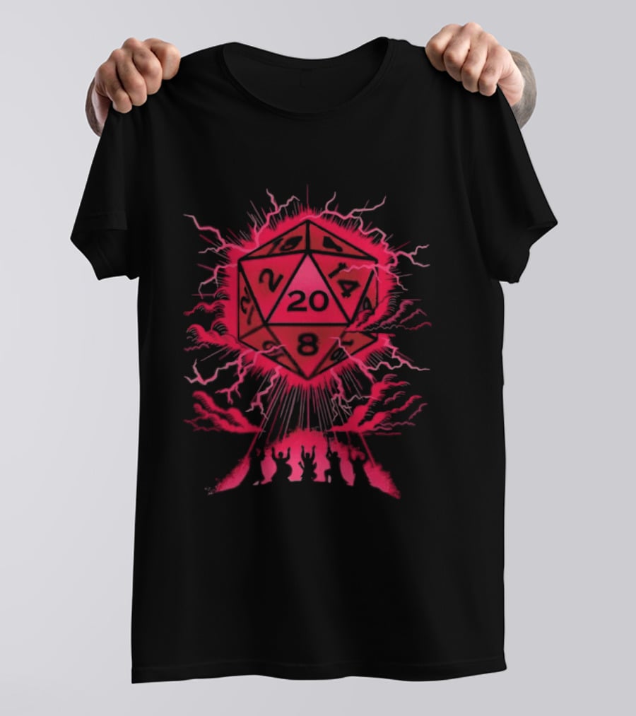 D20 Critical Blessing Dice Explosion Fantasy Game T-Shirt