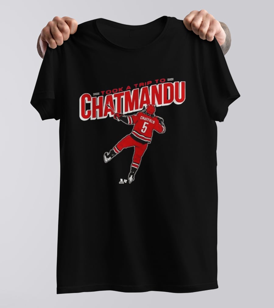 Took A Trip To Chatmandu Chatfield 5 Red Hockey T-Shirt