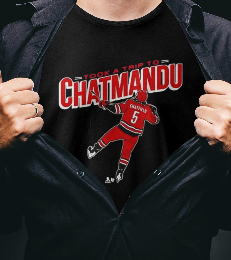 Took A Trip To Chatmandu Chatfield 5 Red Hockey T-Shirt