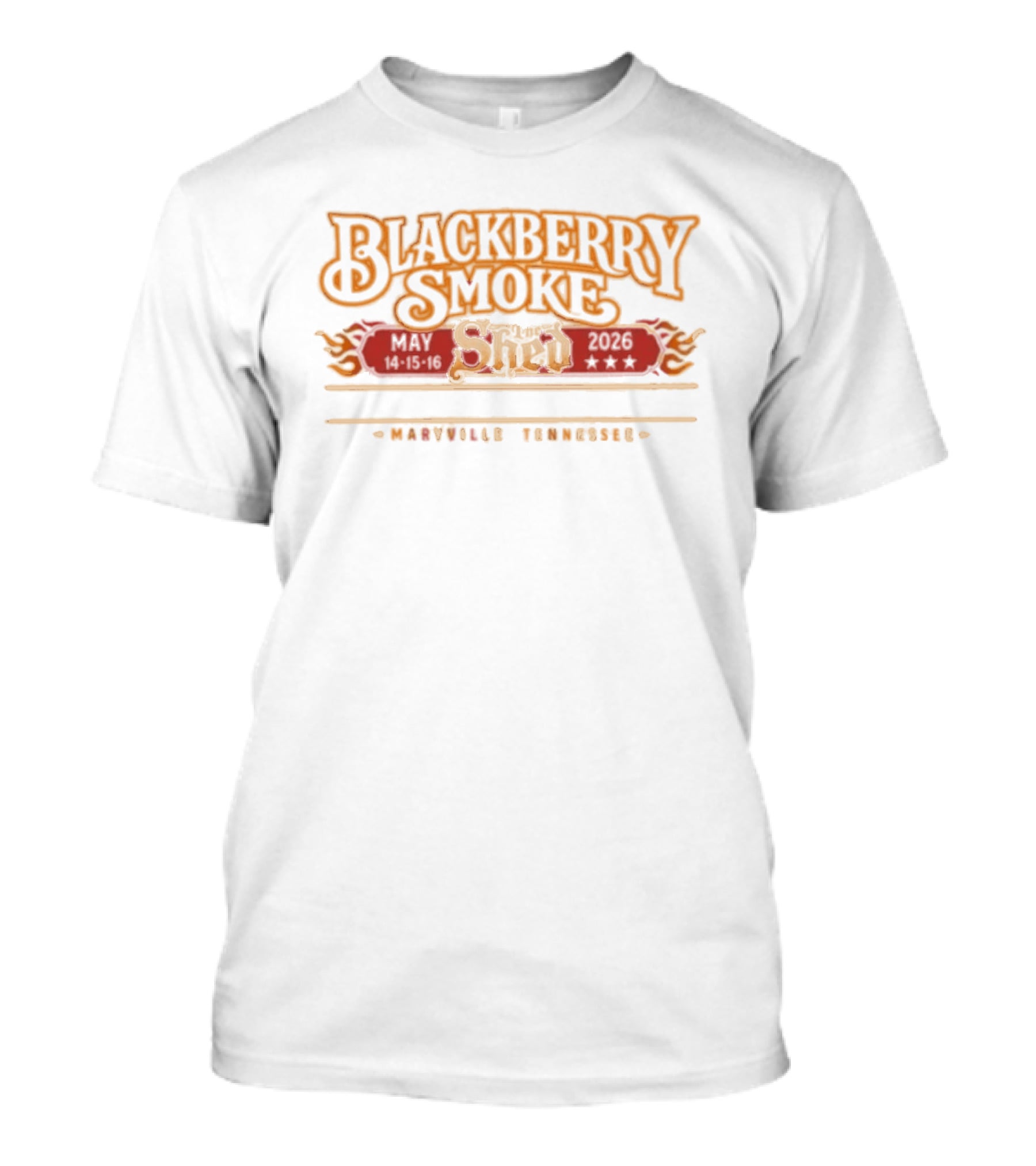 Blackberry Smoke May 14 16 2026 The Shed Smokehouse & Juke Joint Maryville Tennessee T-Shirt