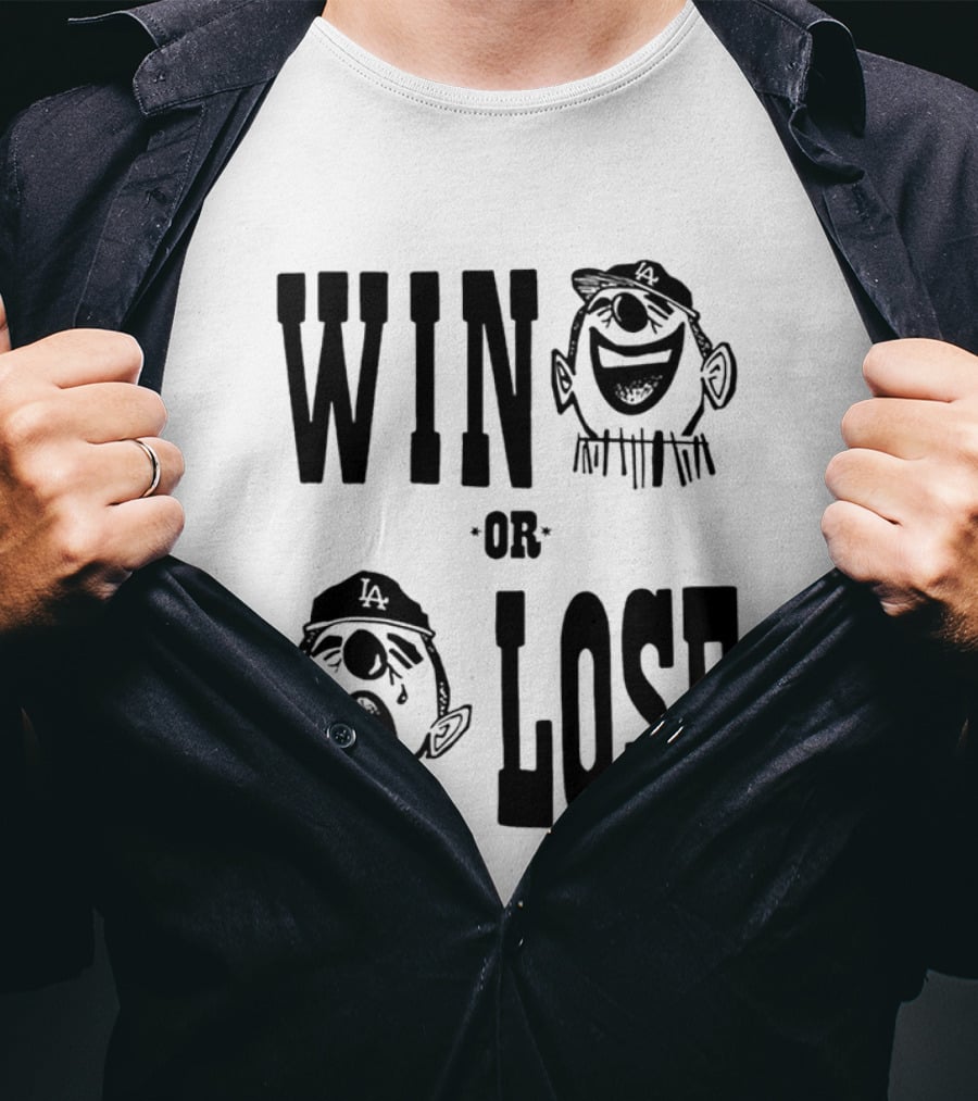 Win Or Lose Laughing Crying Clown LA Baseball Fan T-Shirt