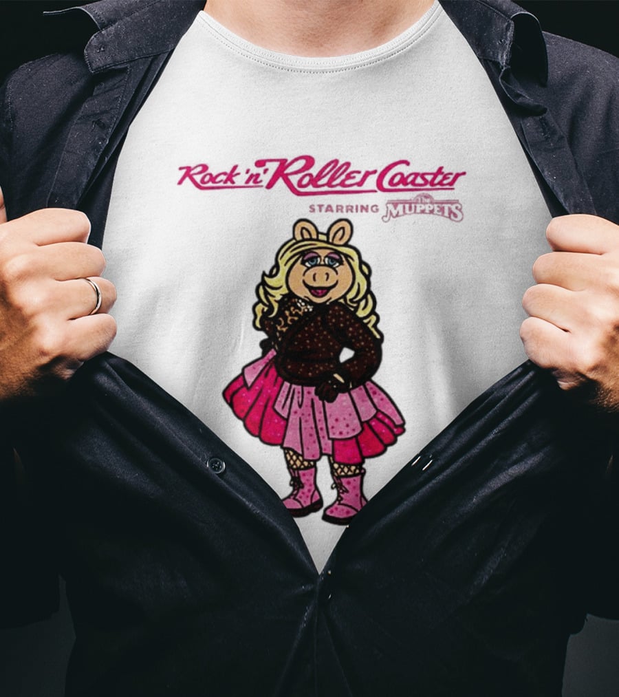 Miss Piggy Rockin' Roller Rhinestone Disney Muppets Couture Fashion T-Shirt