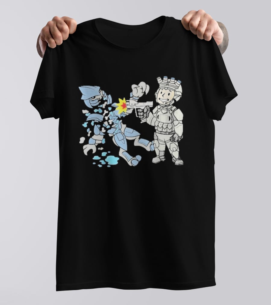 Xeno Slayer Threat Llama Alien Battle Scene T-Shirt