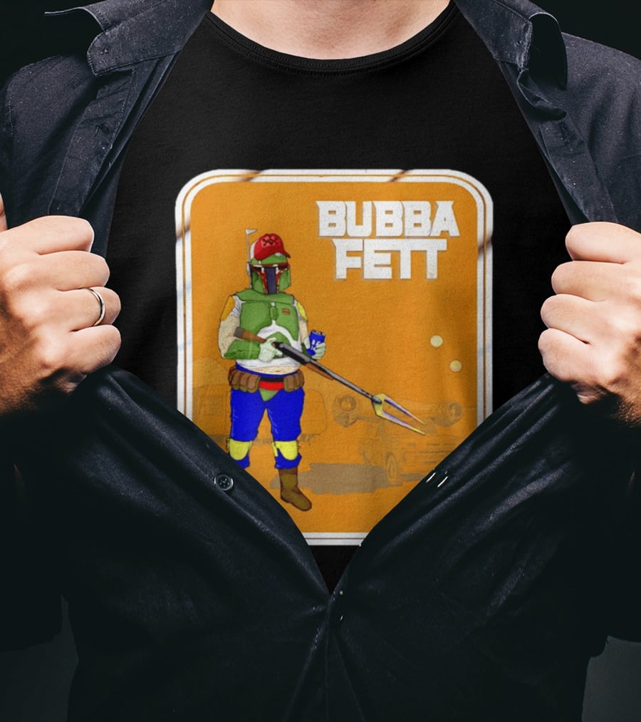 Bubba Fett Cartoon Camper And Spaceship T-Shirt