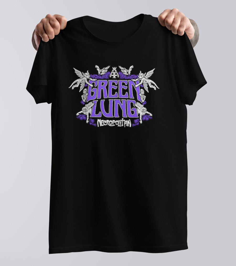 Green Lung Necropolitan Gothic Band Motif T-Shirt