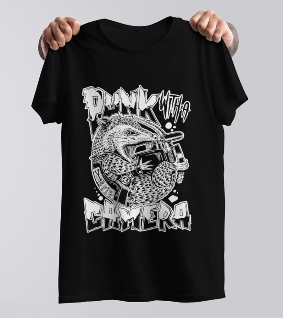 Punk With A Camera Punk Rock Possum T-Shirt